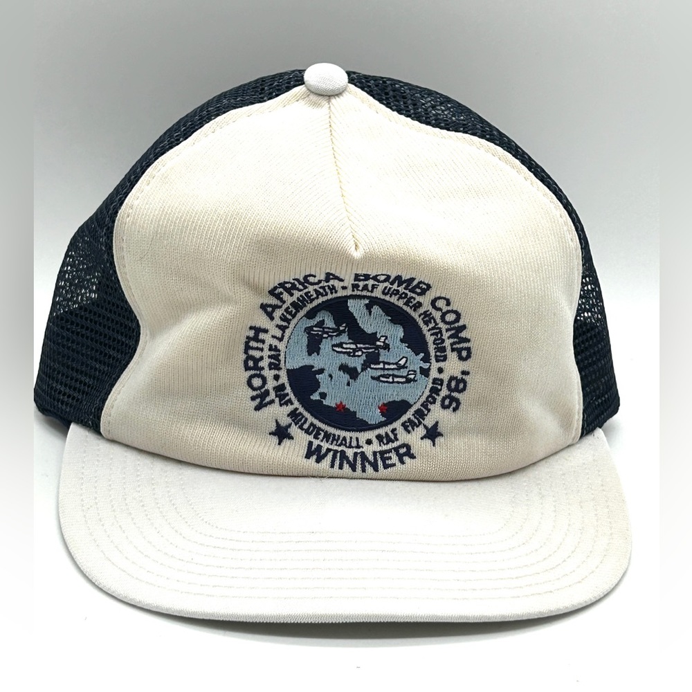 Vintage USAF North Africa Bomb Comp 1986 Winner Hat Snapback Trucker Mesh Cap